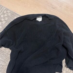 Aerie Black Ribbed Sweater